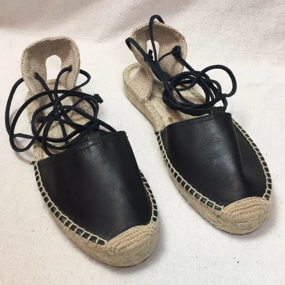 Soludos leather platform Gladiator espadrilles